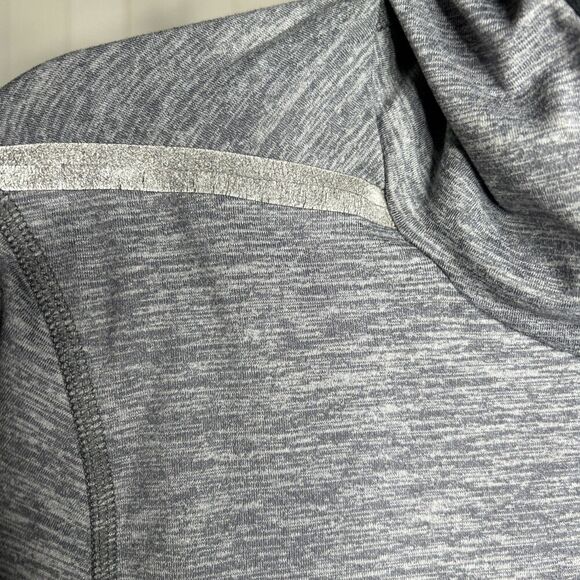 Brooks Hoodie Reflective Stripes Hooded Top Long Sleeves Heathered Gray M - Picture 6 of 9